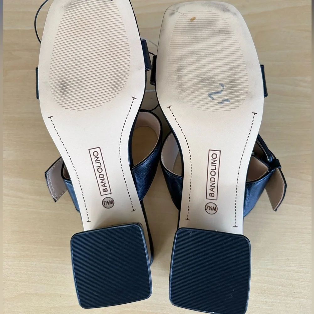 Bandolino Women’s Leather Black Size: 7.5 Buckle Heeled Mules - Picture 11 of 11